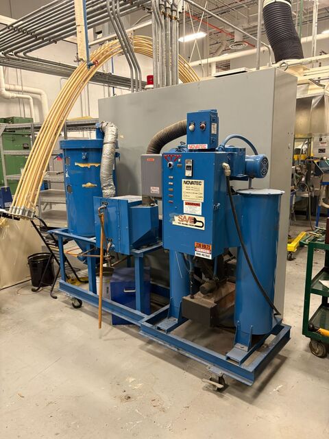 Novatec #NPD-50, plastic resin dryer, temperature controller, hoppers, blower, 8.6 KVA, 230 V., 3 phase, 21.7