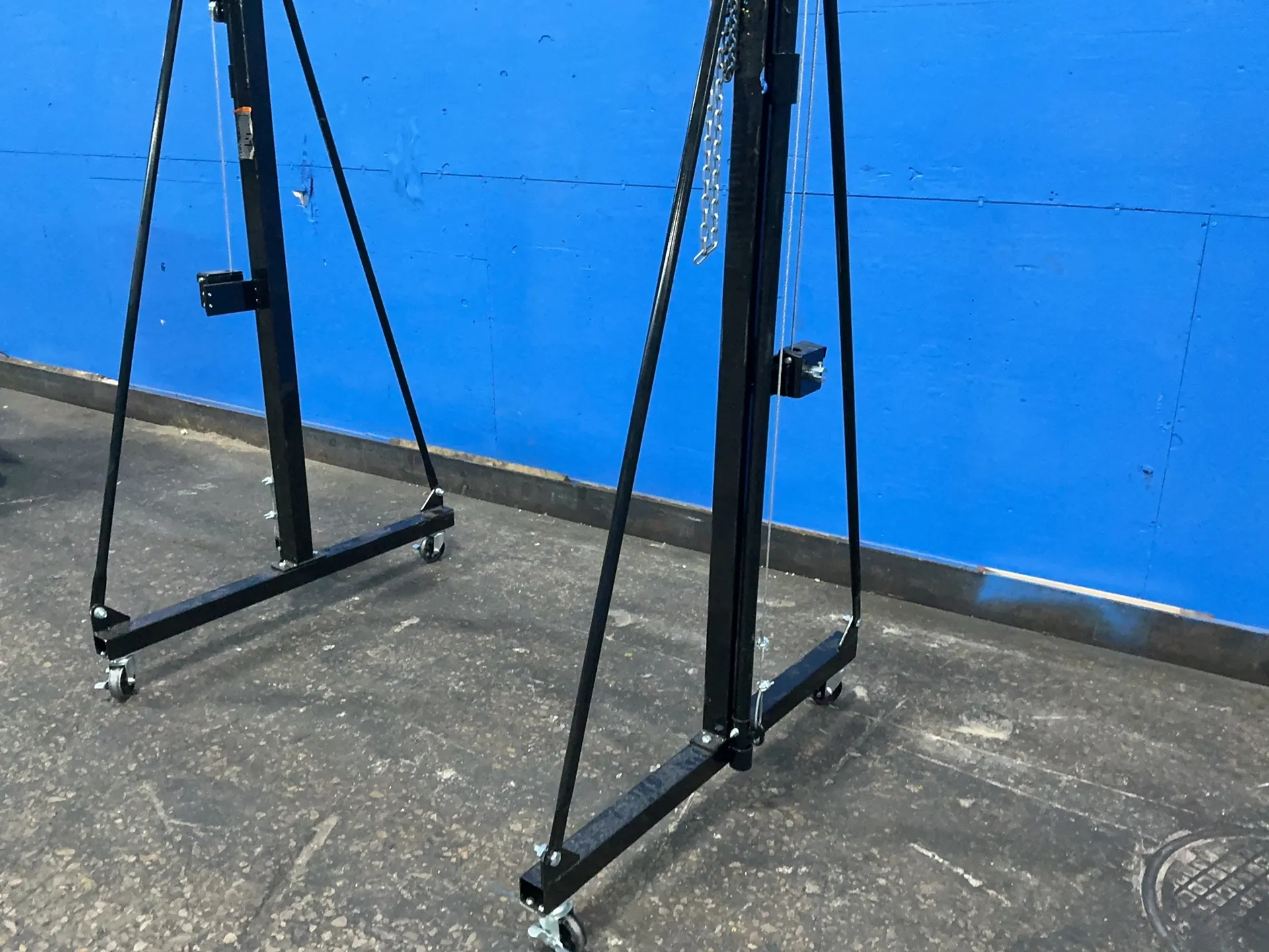 1 Ton, gantry crane, 2' trolley width, 96" H