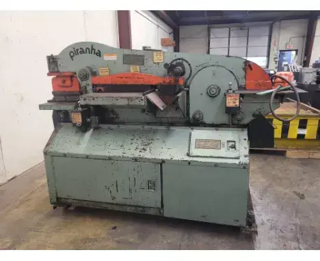 5" x 5" x 1/2" Piranha #P90, Ironworker, 90 Ton, 10" throat, 18" flat bar shear, angle shear, round bar