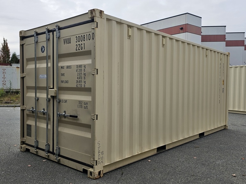 20' One Trip Shipping Container, beige, (3 available)