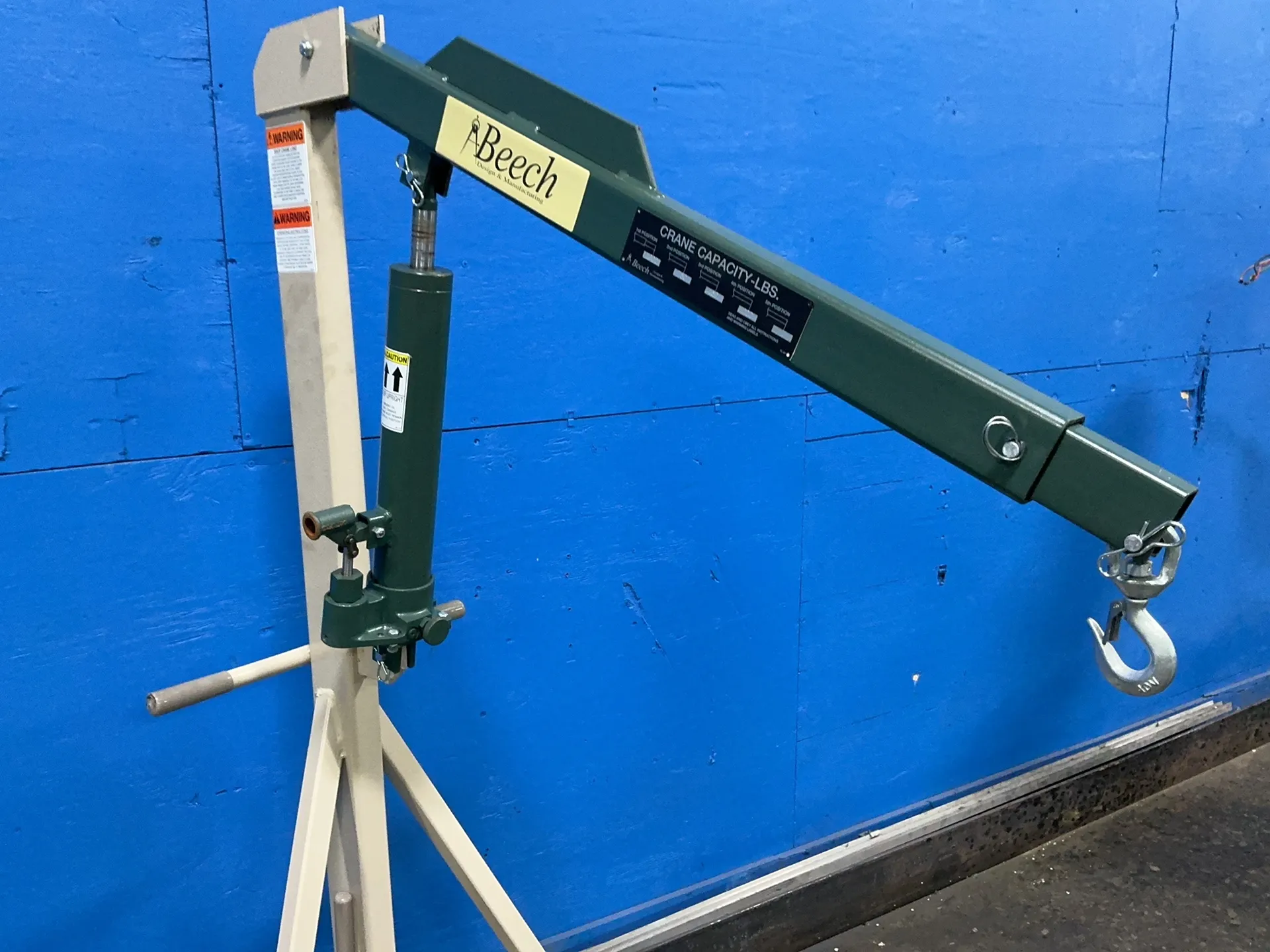 .5 Ton, Beech Design #B-1000, shop crane, 1000 lb.