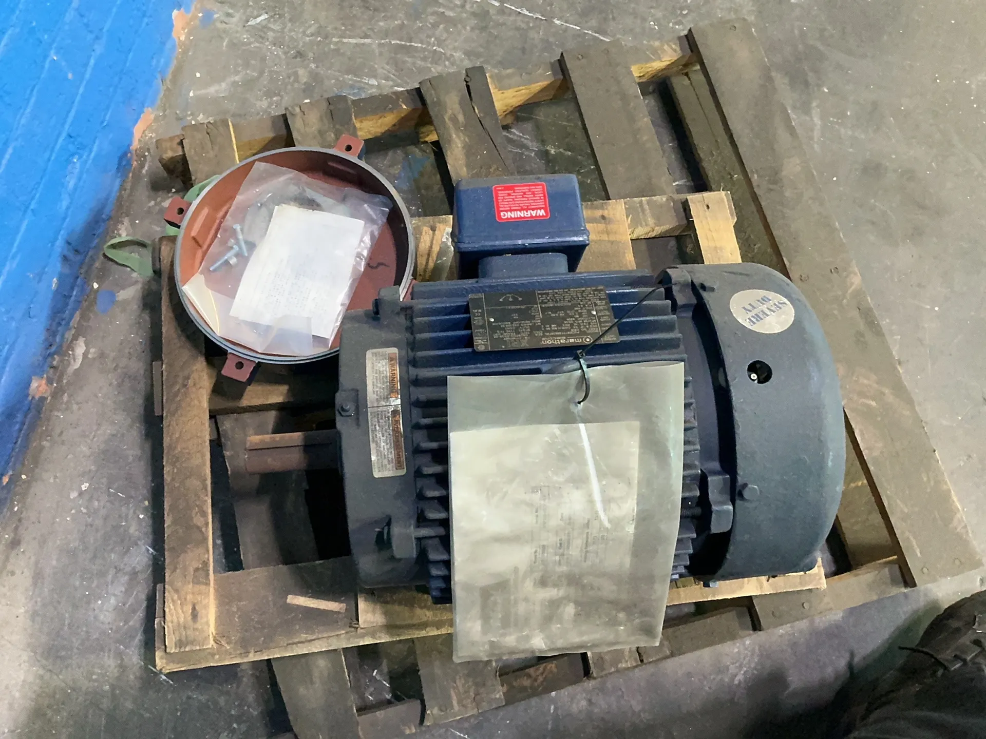 7.5 HP 1770 RPM Marathon #PVC213TTFS6526FWL, Frame 213T, 9.6 Amps, 3 phase, 60 Hz, 460 Volts, 2015