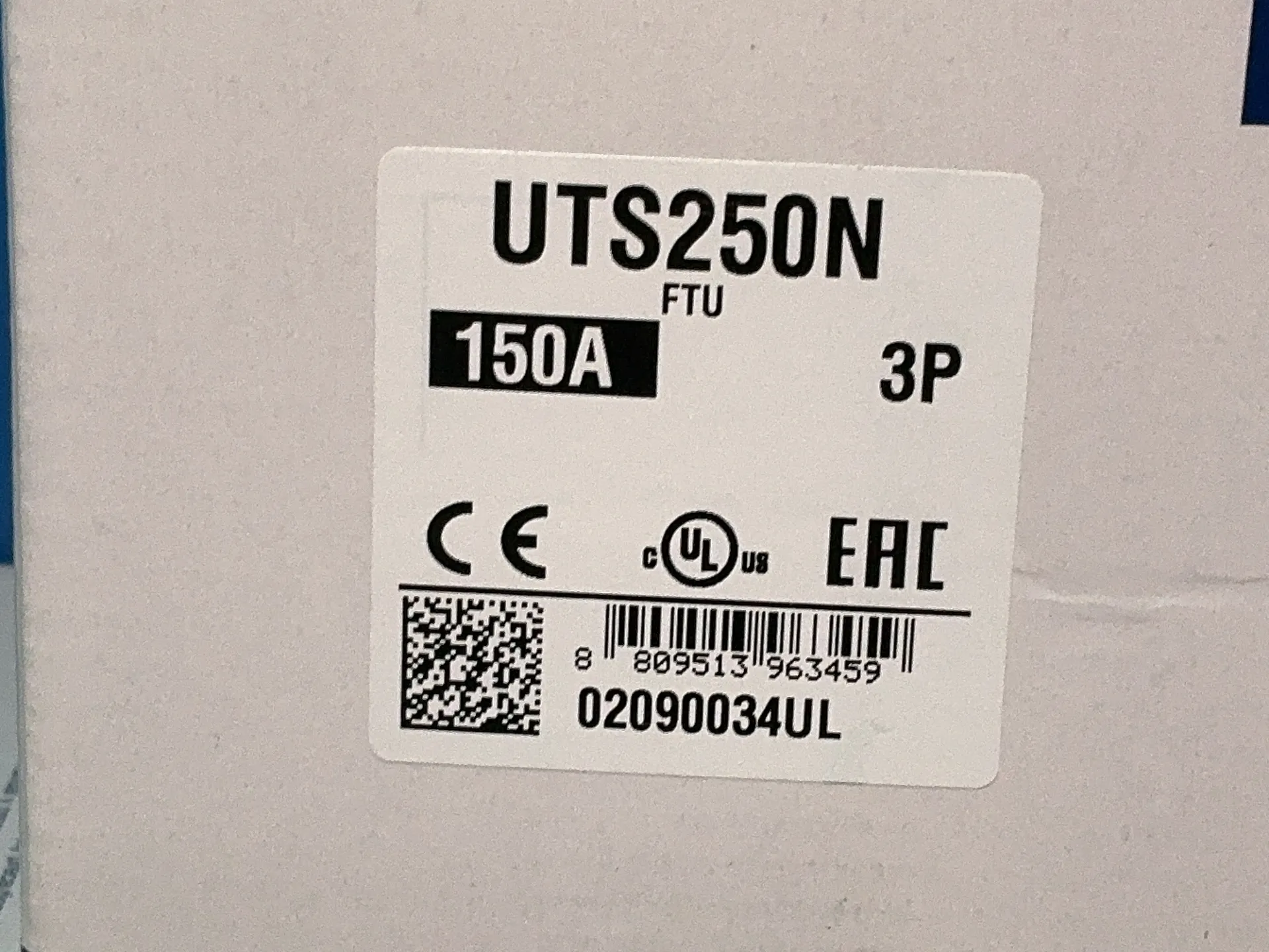 150 Amps, Leroy Somer Electric #02090034UL, UTS250N molded case circuit breakers, 240/480/600 Volts, LOT of