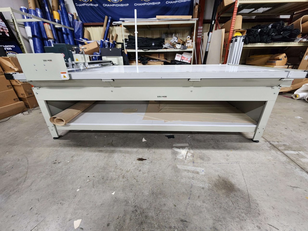 Valiani #Optima-V-250, flatbed cutter, 48.5" x 96" working area, 33 inch/second cutting speed, 2018