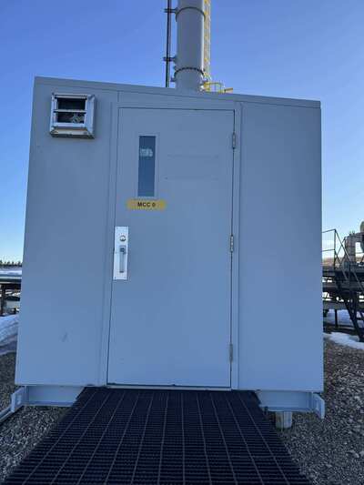 37.5 KVA 240 x 480 Primary, 120/240 Secondary, Dongan #61-1680SH, Transformer, 1 Phase, skidded, housed, 2012
