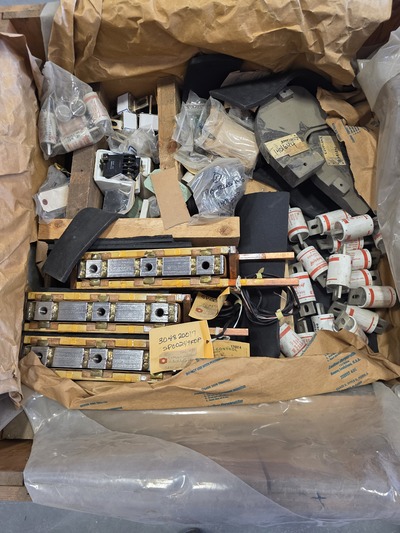 GE & Ferraz Shawmut, electrical components lot, Amp-Trap & Protistor fuses, SCR assemblies, shunt, resistor