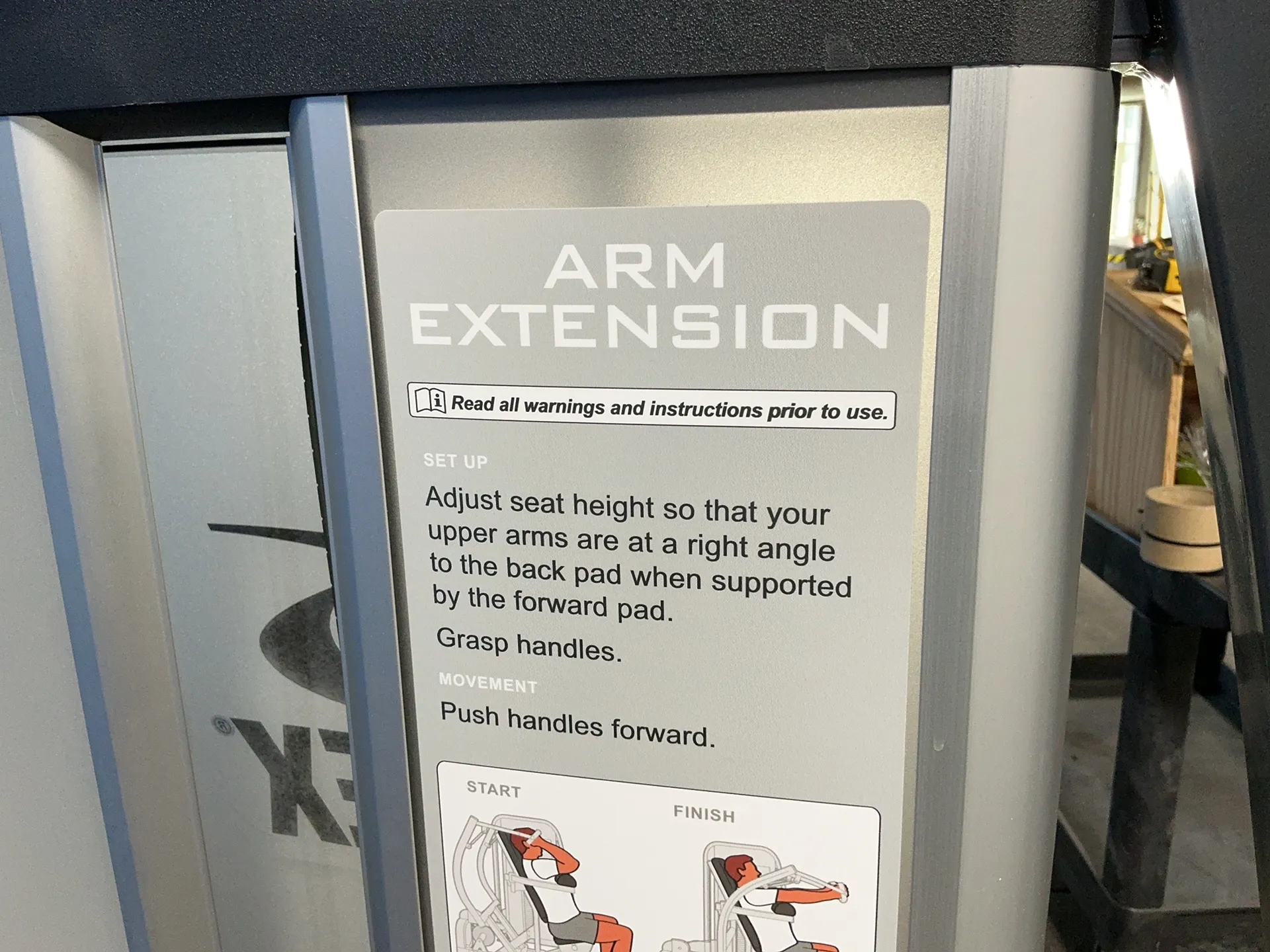 Cybex #11080, arm extension machine, 205 lb. training weight, 300 lb. user weight