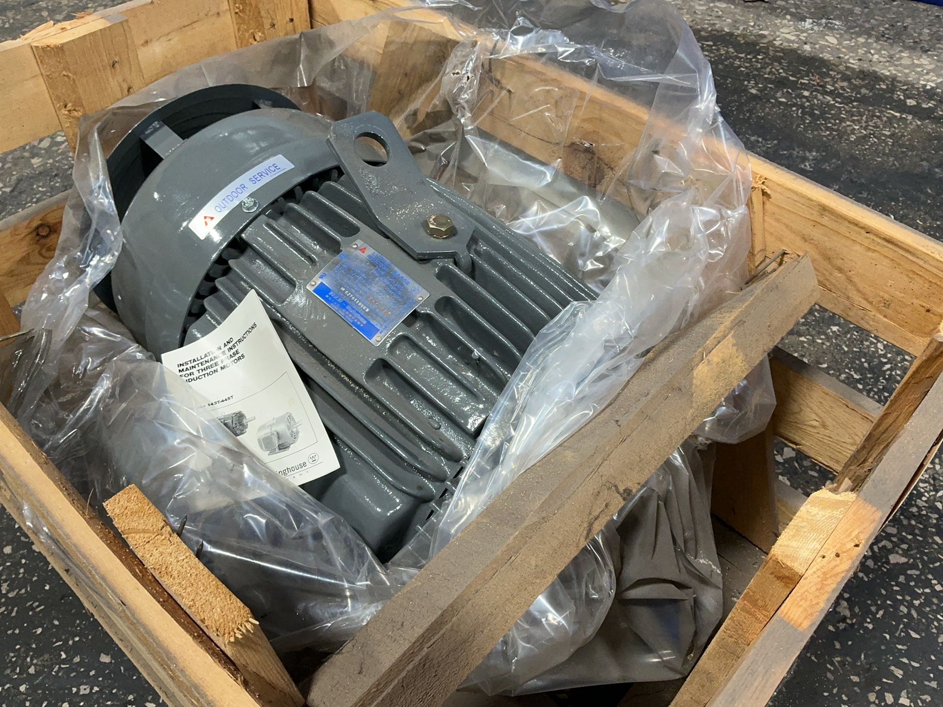 15 HP 1760 RPM Teco Westinghouse #3A254D4001C, Frame 254TC, 36/18 A, 3 phase, 60 Hz, 230/460 Volts