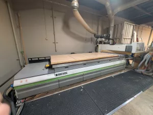 Biesse #Rover-A-3.40-FT, CNC Router, 145" X, 61" Y, 7" Z, 48" x 144" table, 10 station ATC, 15 spindle boring