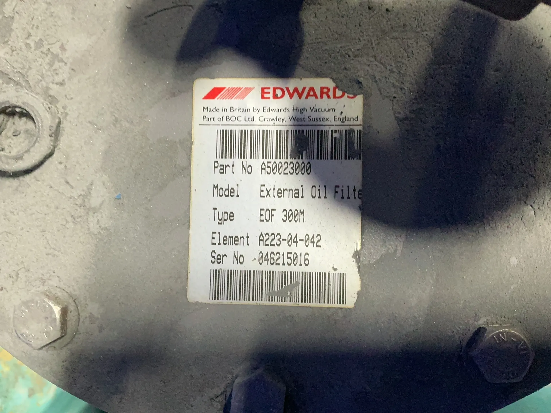 BOC Edwards #EOF-300M, external oil filters, LOT of 4