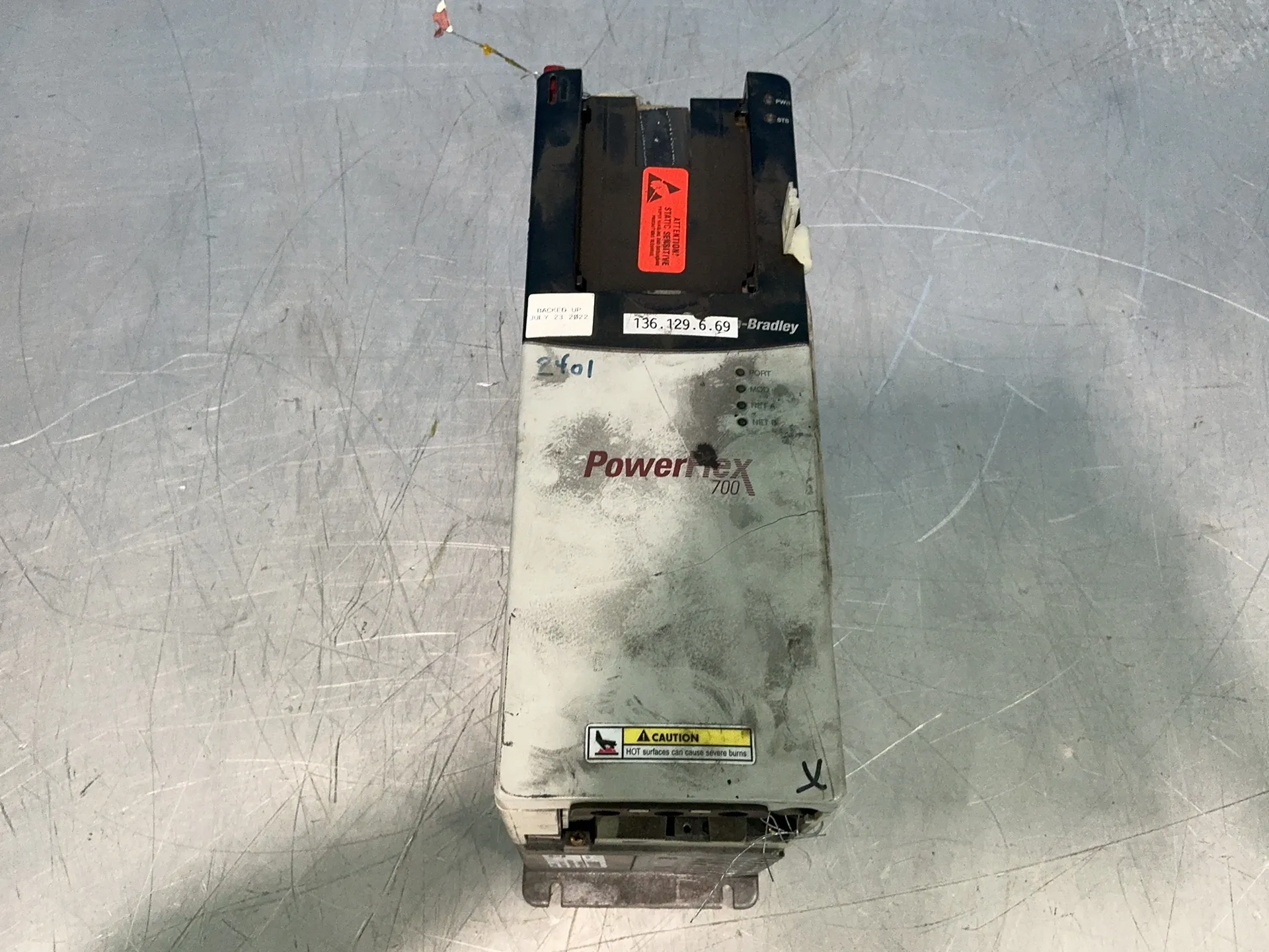 5/3 HP Allen-Bradley #20BD8P0A0AYNAND0, powerflex 700 variable frequency dr, Series B, 6.9 Amps, 3 phase