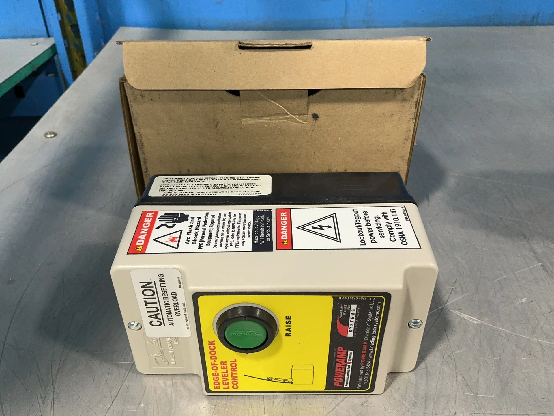 1 HP Flo Draulic Controls #MTR-3627A, enclosed motor start, edge-of-dock leveler control, 1 phase, 115 Volts