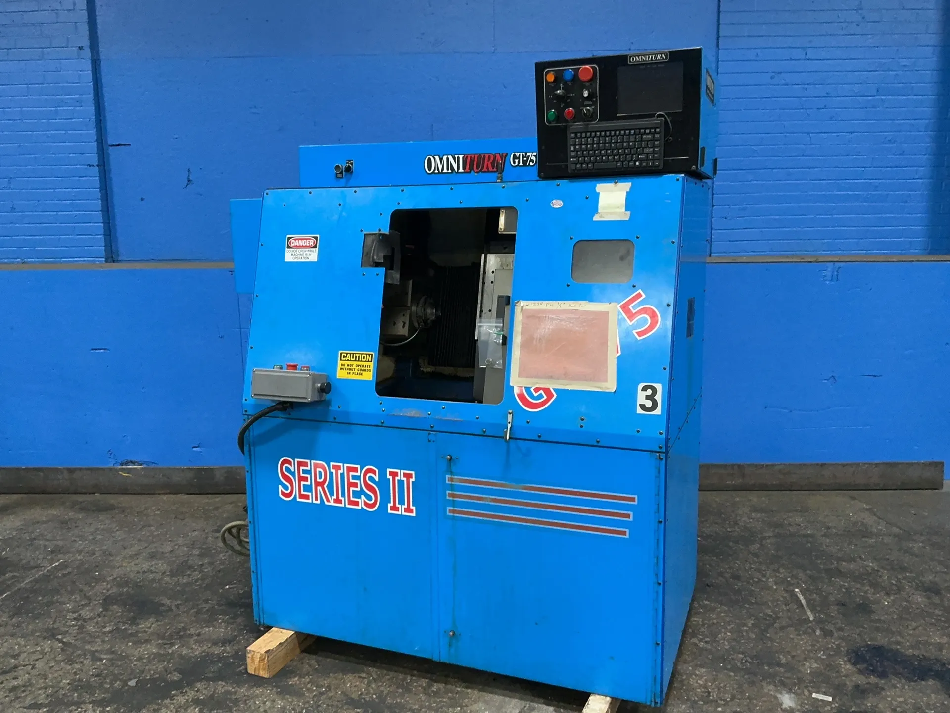 Omniturn #GT-75, CNC lathe, 1" bore, Omniturn control, 5 HP, 1755 RPM