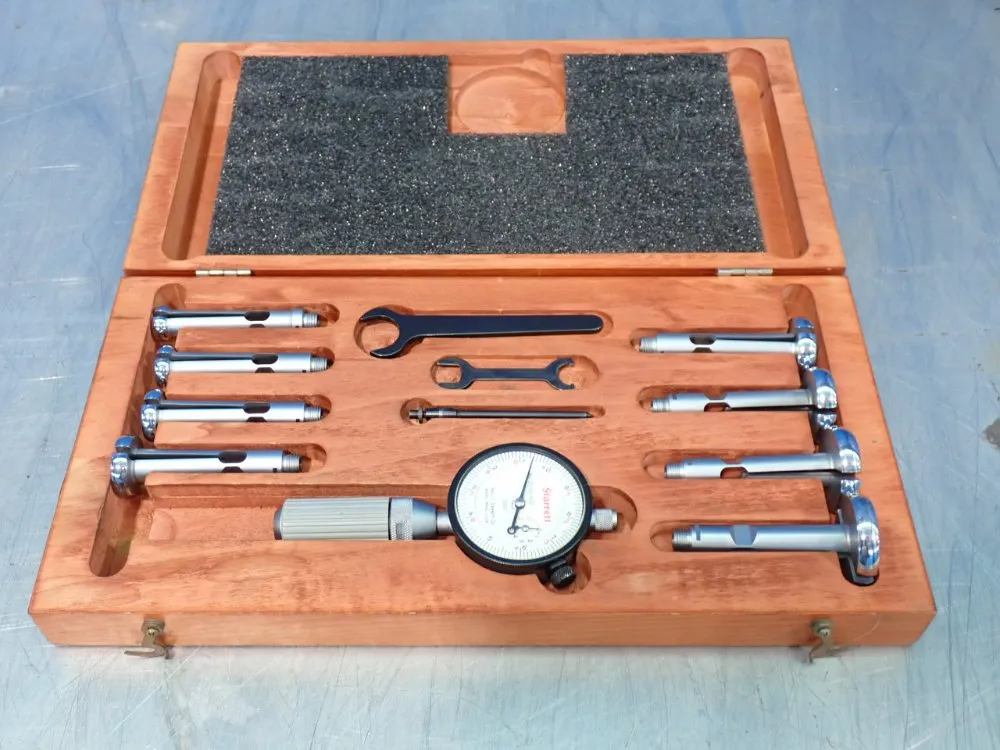 Medidor de agujeros con carátula Starrett #82, con estuche