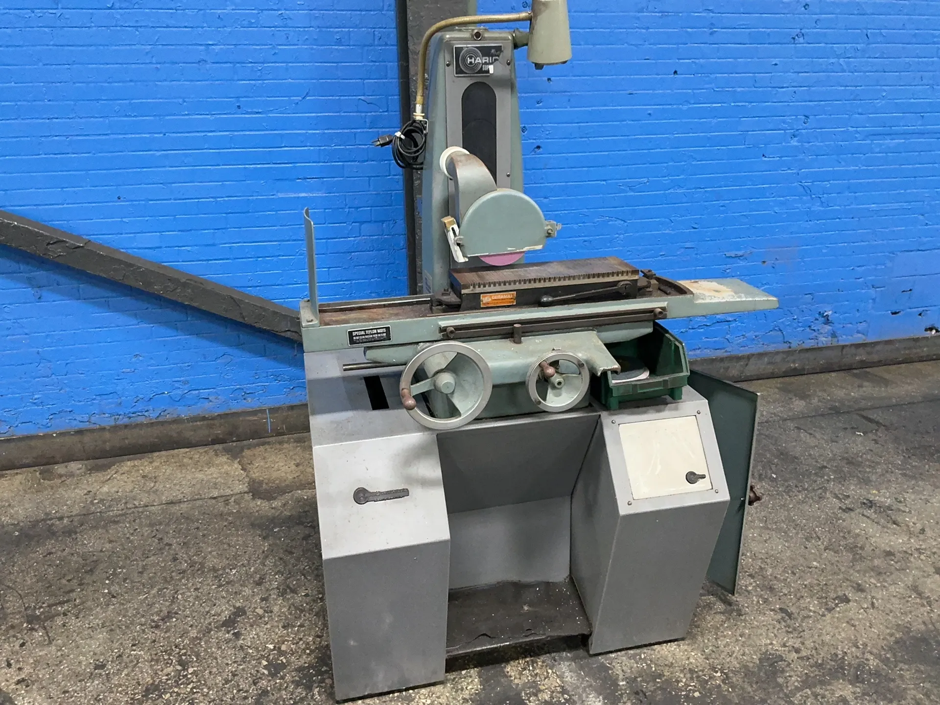 6" x 18" Harig, surface grinder, 6" grinding disk, 1 HP, 1725 RPM
