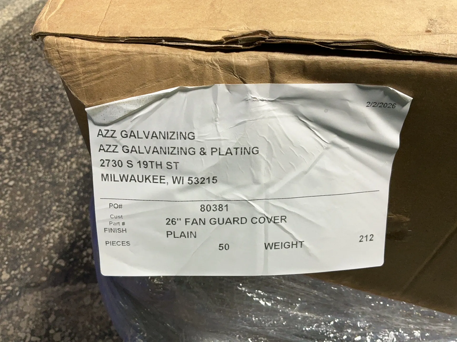 AZZ Galvanizing, Fan Screens, 26" diameter, LOT of 100