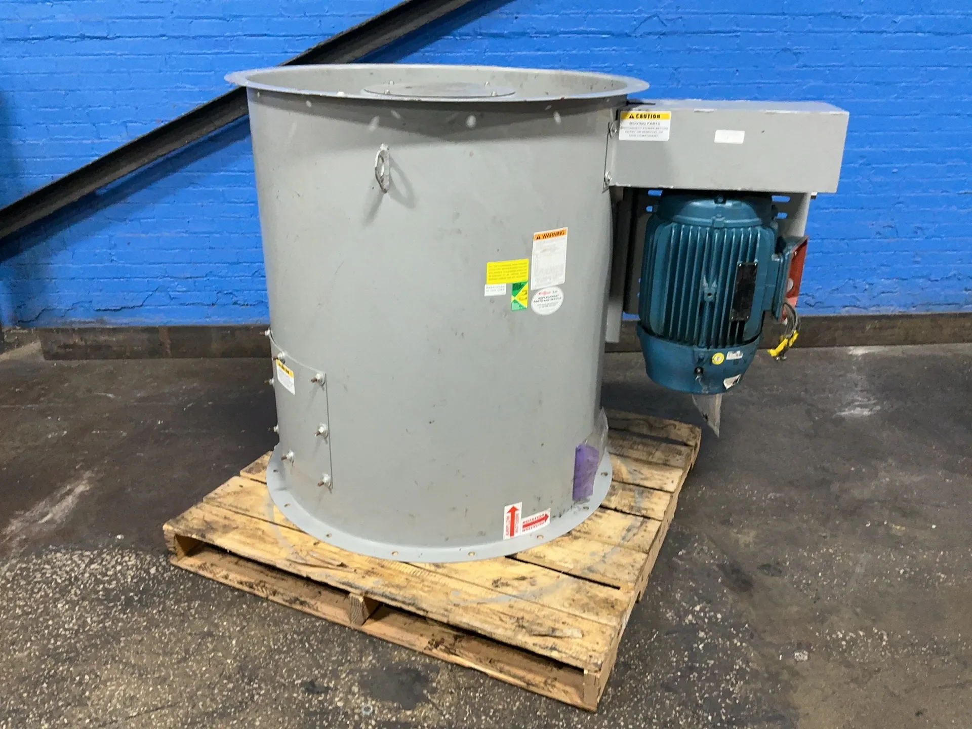 Aerovent, Blower, 20 HP, 1770 RPM, 48.2/24.1 A, 230/460 V.