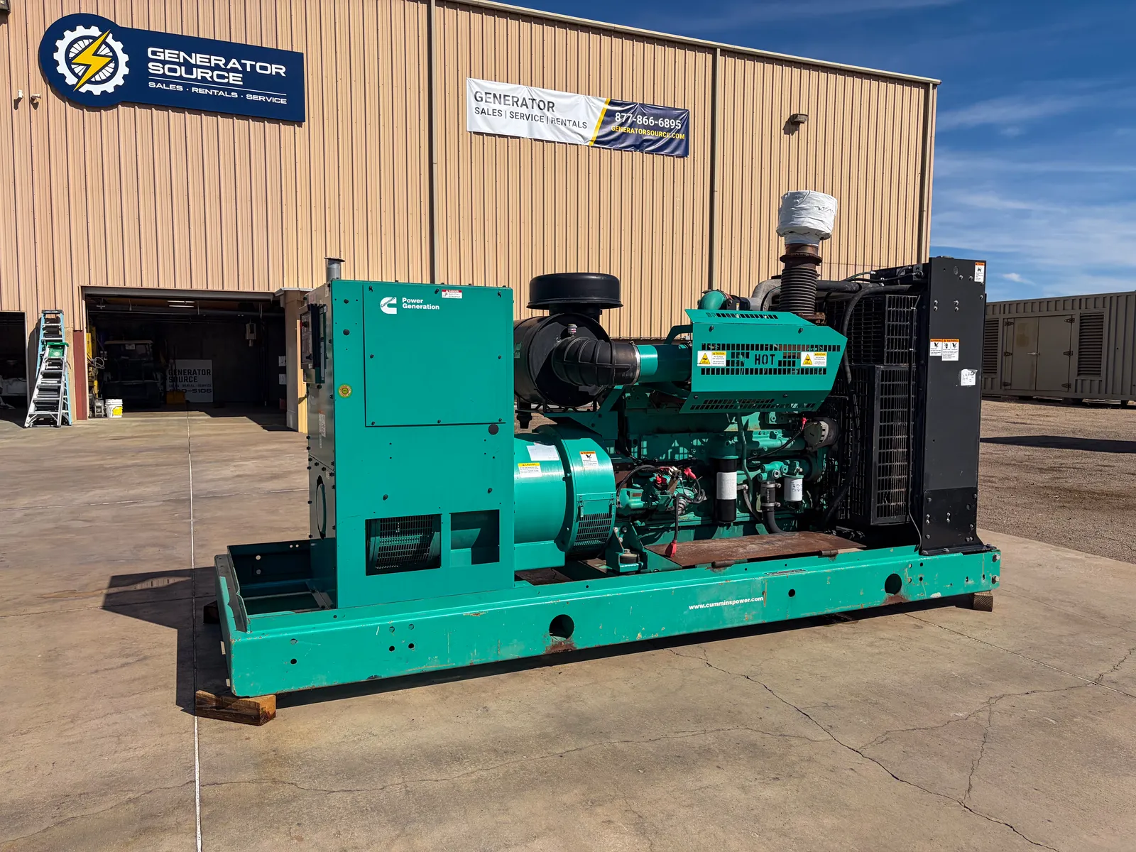 500 KW Cummins #QSX15-G9, diesel generator, open enclosure, 277/480 Volts, 3962 hours, 2012
