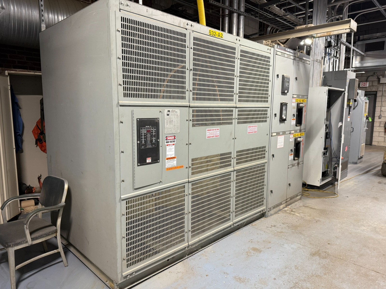 1500 KVA 4160 Primary, 575Y/332 Secondary, Hammond #153615, Dry Type Transformer, NEMA 1, 3 Phase, 60 Hz., w/