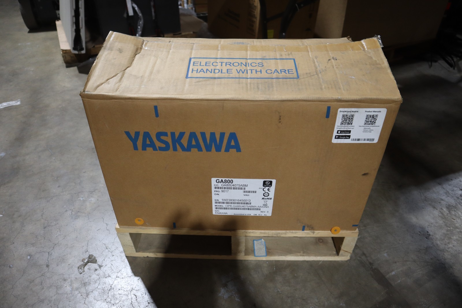 50 HP Yaskawa #C ipr-ga80u4075abma-, GA800 Drive, Rev. B, NEW