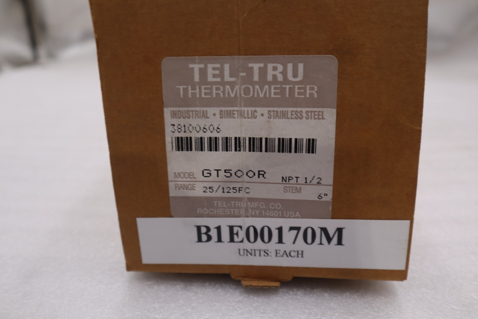 Tel-Tru #GT500R, 25/125FC, 1/2" NPT, 6" Stem, NEW