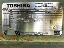 300 HP 1800 RPM Toshiba, Frame 5010UZ, TEFC, R/B, 1.15 service factor, 460 Volts