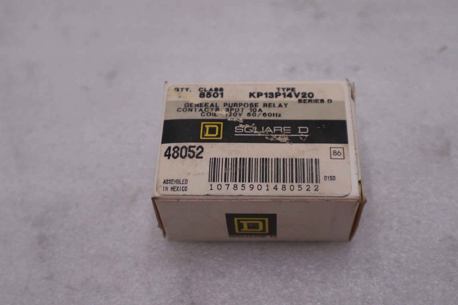 Square D #8501KP13P14V20, Relay, 10 Amp, 120 Volts Coil