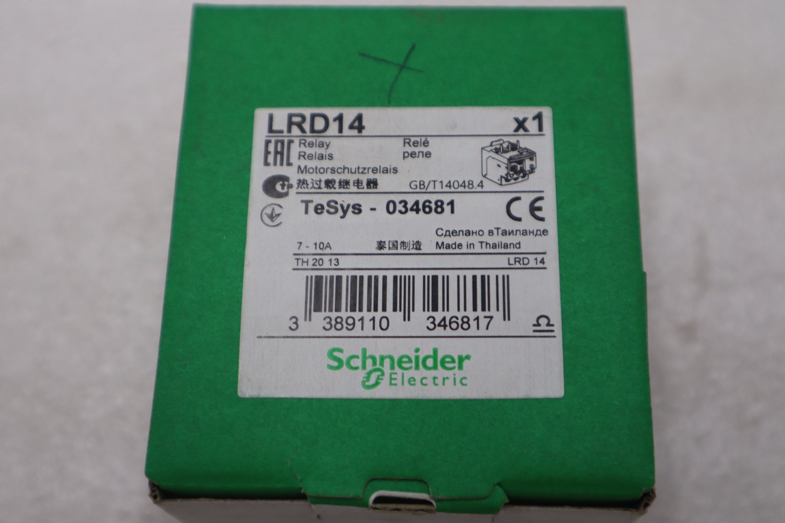 Telemecanique #LRD14, Thermal Overload Relay, 7-10 Amp, NEW