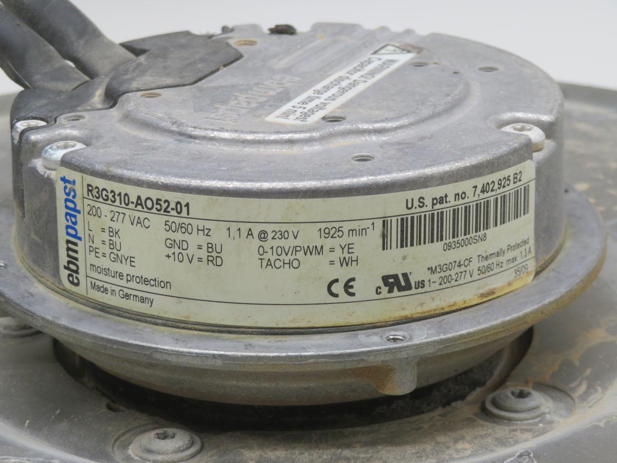 ebm-papst #4014520, fan, 1925 RPM, 200-277 V. Allis-Chalmers, 50/60 Hz