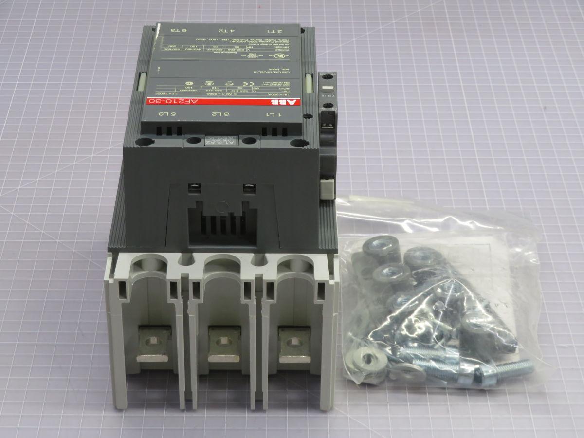 ABB #AF210-30-10E-70, AF210-30 contactor, 3 Pole, 100-250 Volts AC/DC coil, 1 NO