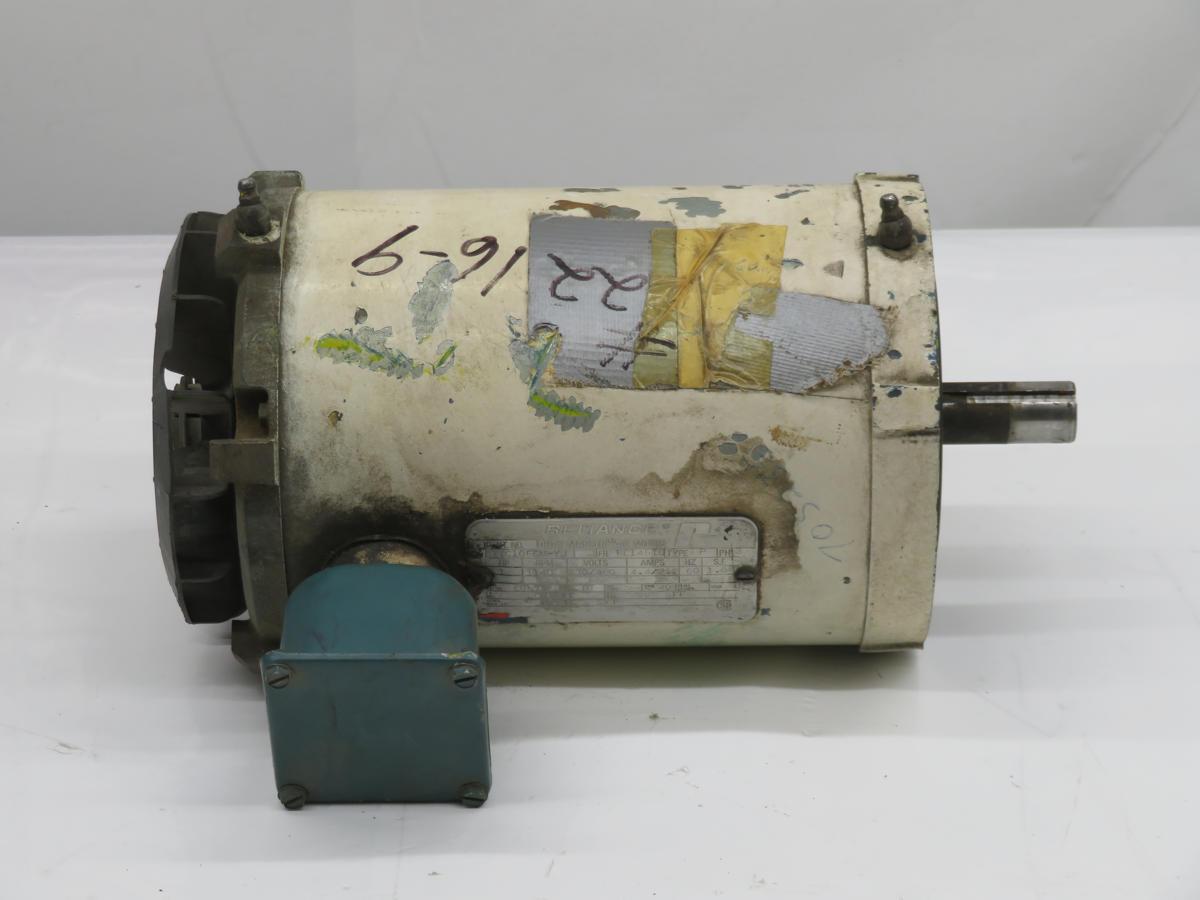 1 HP 1140 RPM Reliance #B77C1055M-YJ, Frame FC145TC, Duty Master AC motor, 4.4/2.2 Amp, 3 phase, 60 Hz