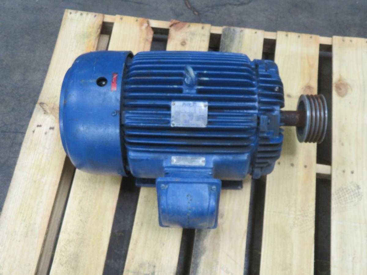 20 HP 1760 RPM Advantage Plus #PDH02004TE2N, Frame 256T, TEFC, severe duty motor, design B, 15 KW, 23 Amp, 3