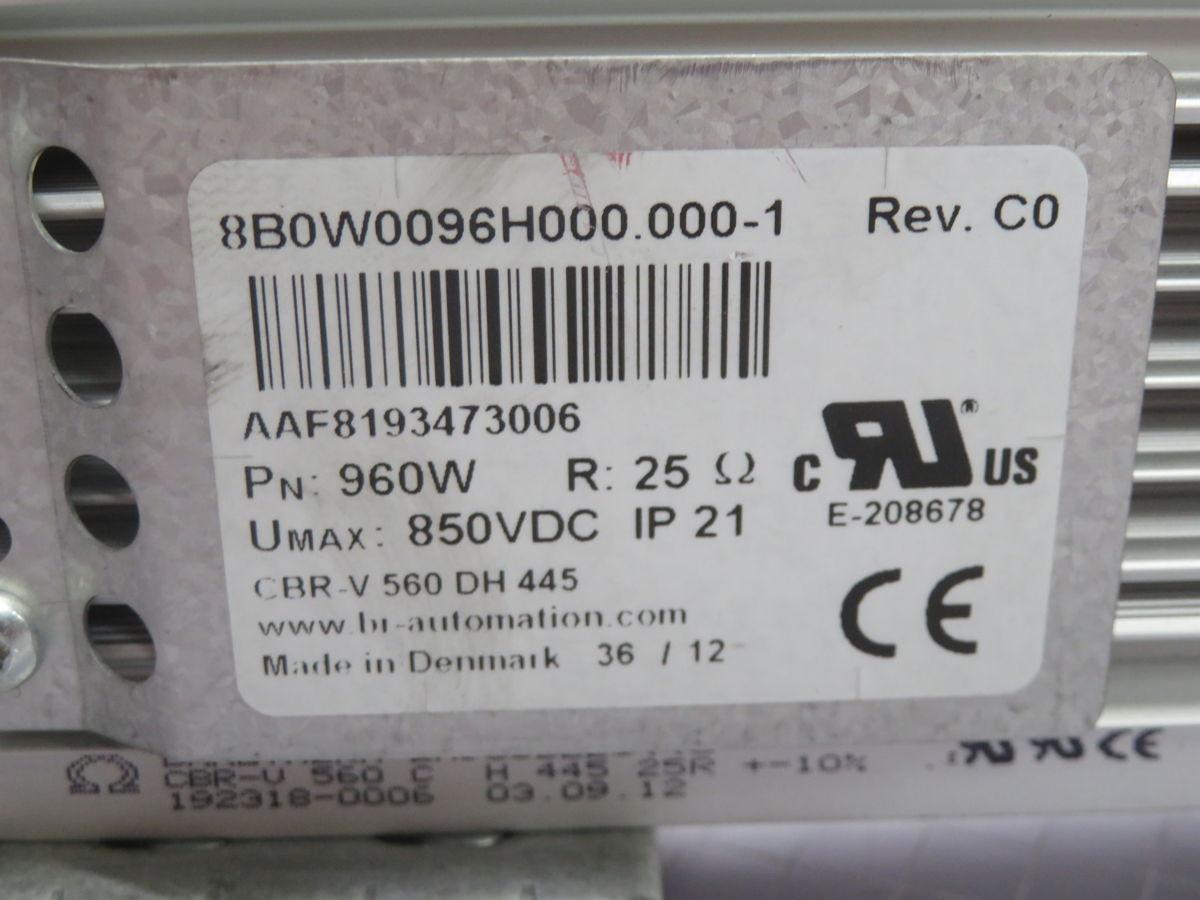 B & R Automation #8B0W0096H000.000-1, external braking resistor, 960 W, 25 Ohm, 850 Volts DC, IP21