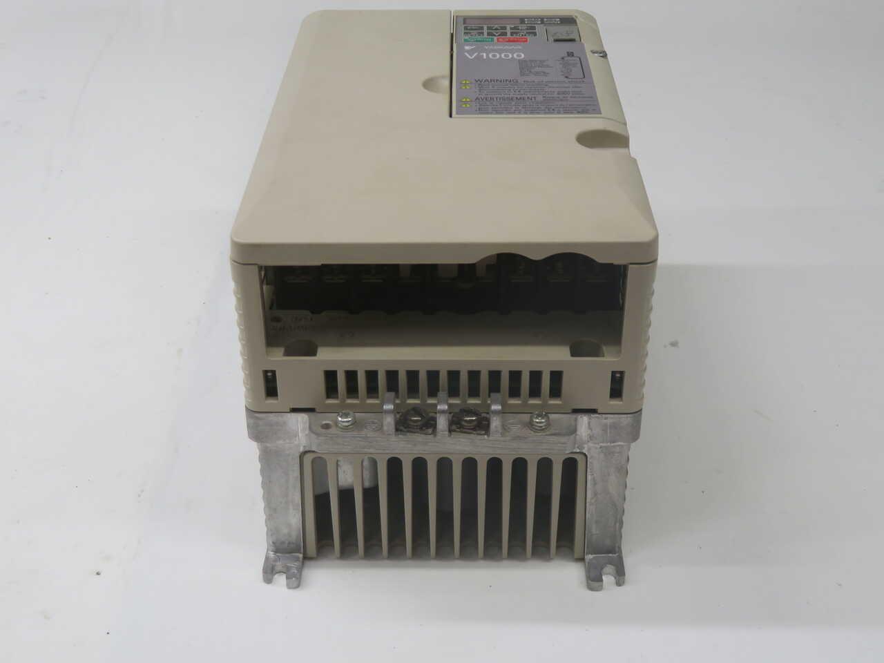 7 -3/8 HP Yaskawa #CIMR-VU4A0018FAA, V1000 AC drive, 5.5 KW, 18/15 Amp, 380-480 Volts, 3 phase