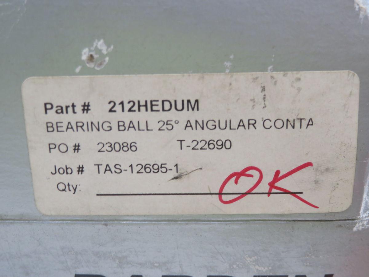 Barden #212HEDUM, angular contact ball bearing, 60 mm bore, 110 mm OD, 22 mm width