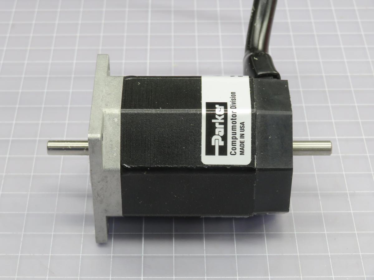 Parker #OS22B-DNL10, double shaft stepper motor, frame size 23, 2 stack, 170 Volts DC winding