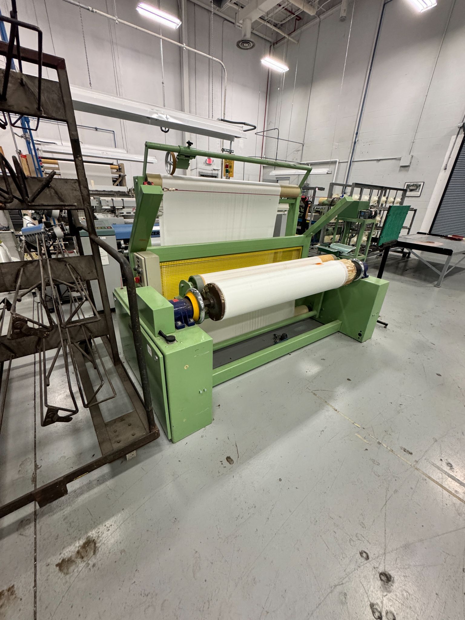 Neuenhauser #ZW-1200/1500-EL, textile fabric winder, off-loom take-up, 59-13/16" working width, 230 V., 2001