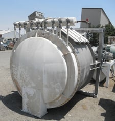 350 sq.ft., HAF Equipment #18CT0253, Stainless Steel dust collector, baghouse, cylindrical shape, approx. 350