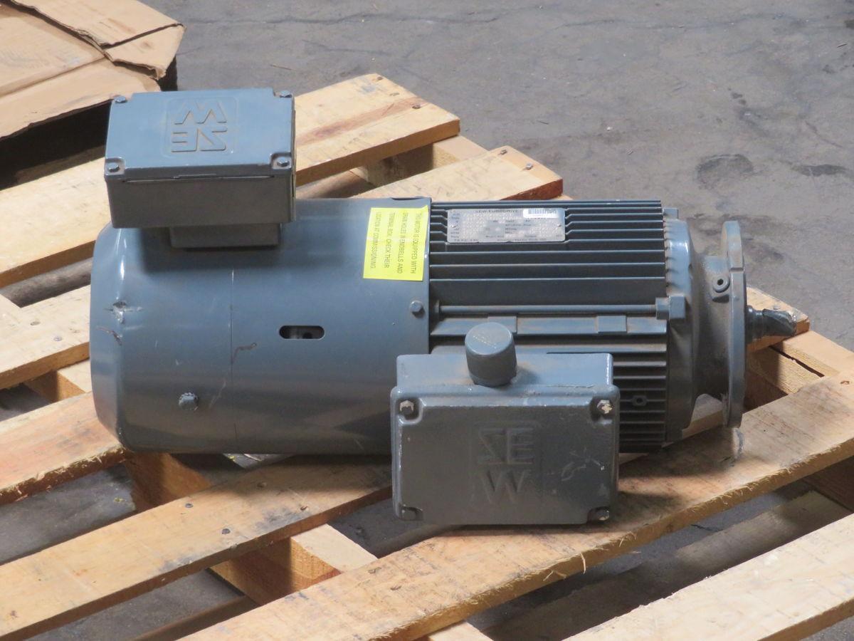 3 HP 1720 RPM SEW Eurodrive #R47, gearmotor, 8.6/4.3 Amp, 230/460 Volts