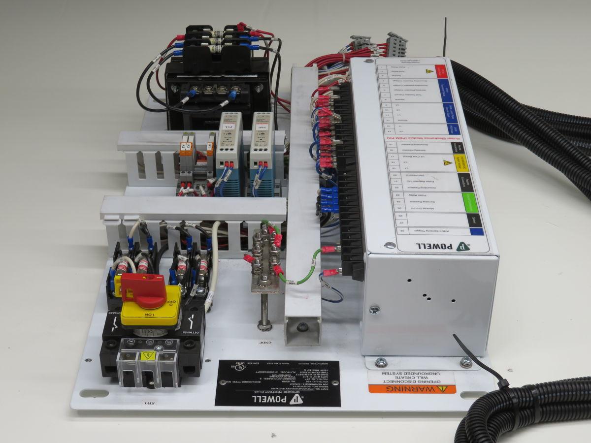 Powell #PWPLCC48YK00-XXX1E-PLM107, electric panel, 2-10 Amp, 3 phase, 50/60 Hz, 480/277 Volts