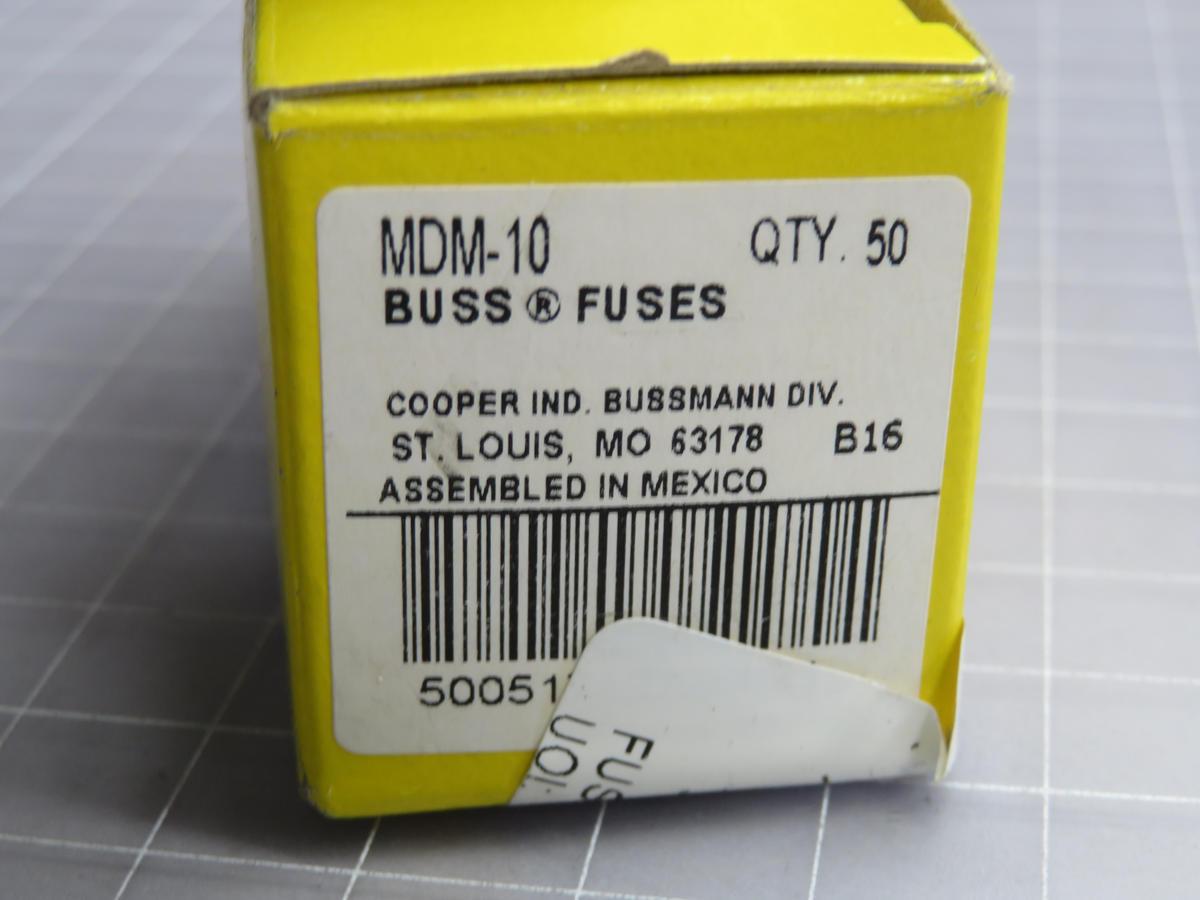 Bussmann #MDM-10, small dimension slow blow fuse, LOT of 50