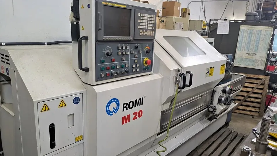 Romi #M20, CNC Lathe, 11" X, 60" Z, 20.5" swing, 60" centers, 10.2" socs, 3.15" spindle bore, 15 HP, 2200