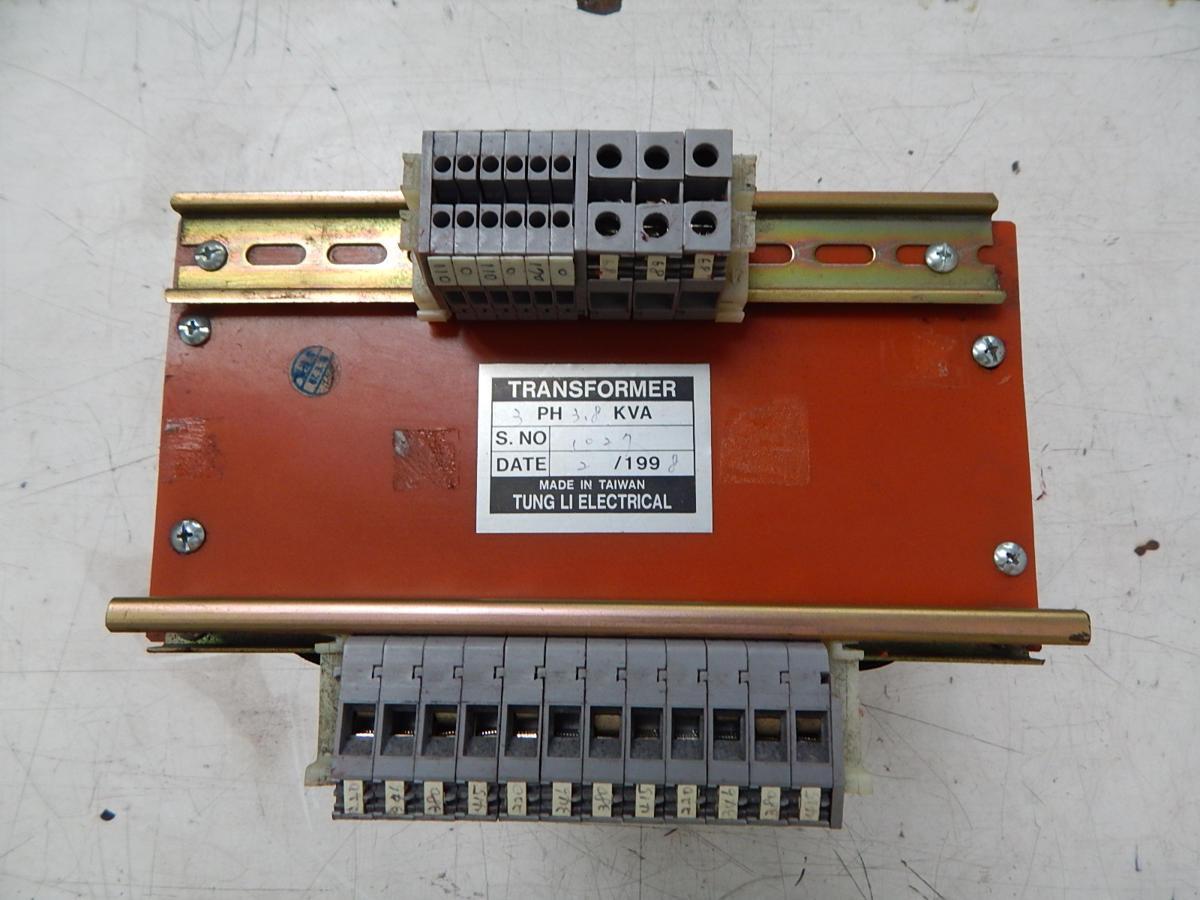 3.8 KVA Tung Li Electrical 1027, transformer, multi taps, 3 phase
