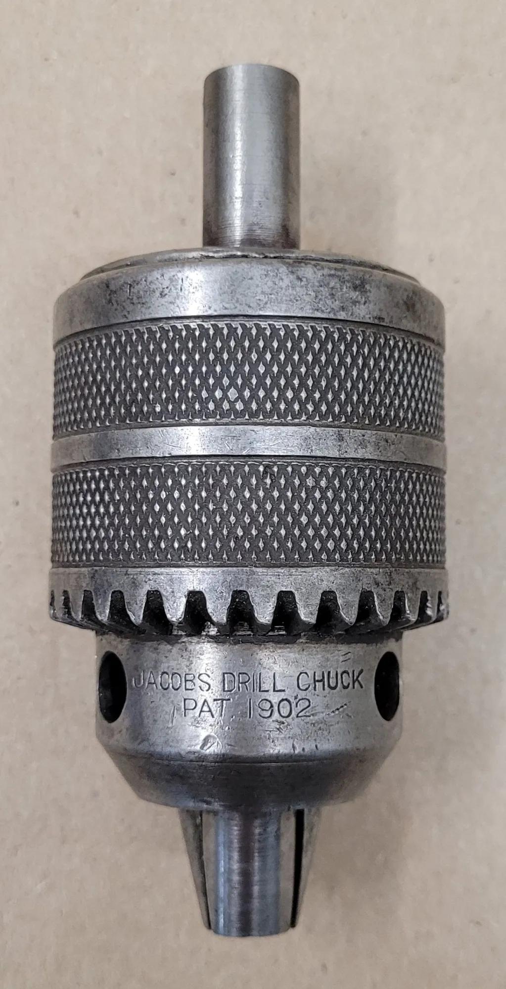 Jacobs #No. 34, drill chuck, 0-1/2" capacity, 1/2" straight shank, w/ K3 key