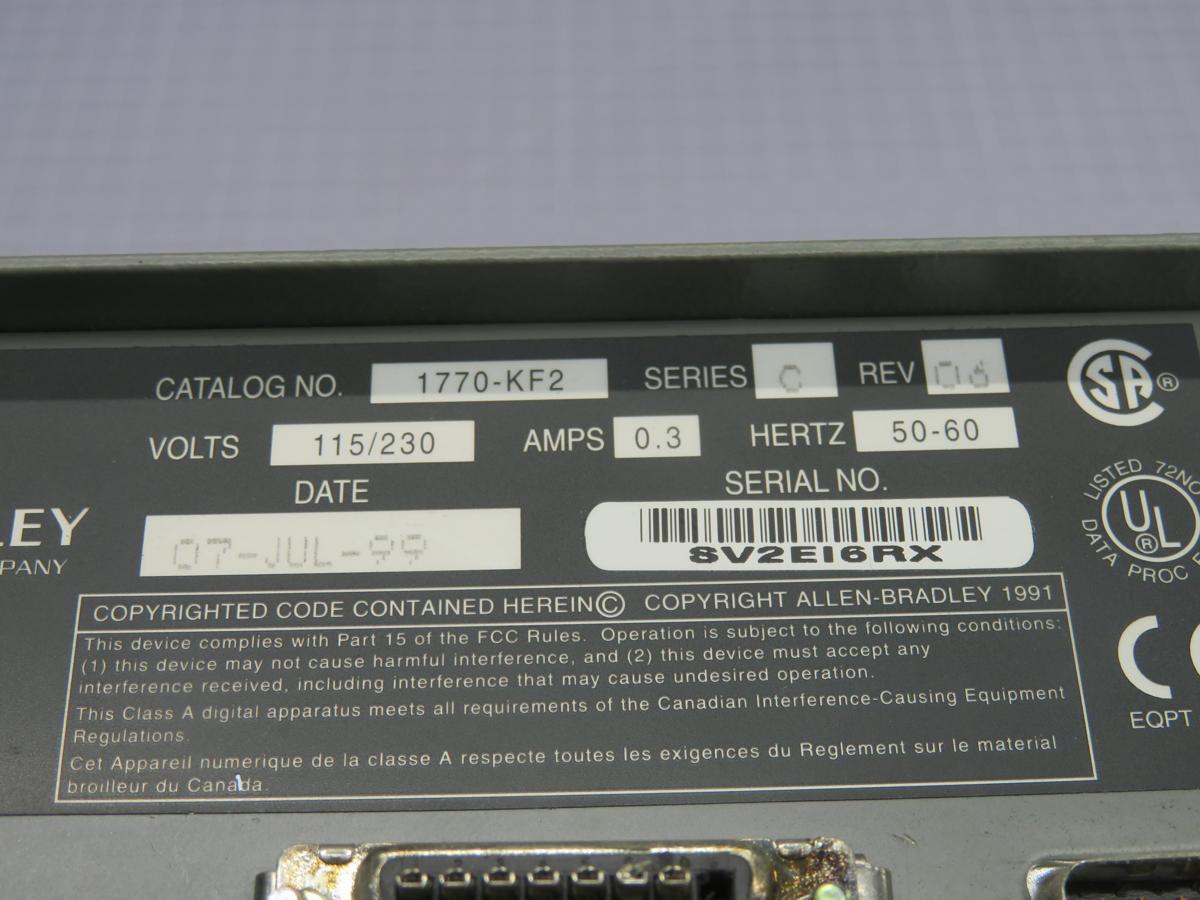 Allen-Bradley #764574, 1770-KF2 DH Plus/RS-232-C communication interface, 115/230 Volts AC