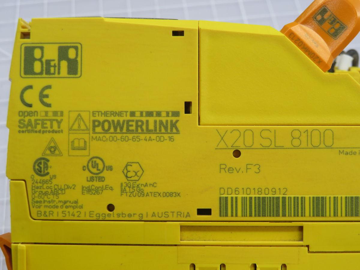 B & R #X20 SL 8100, SafeLOGIC safety controller, openSAFETY, Powerlink
