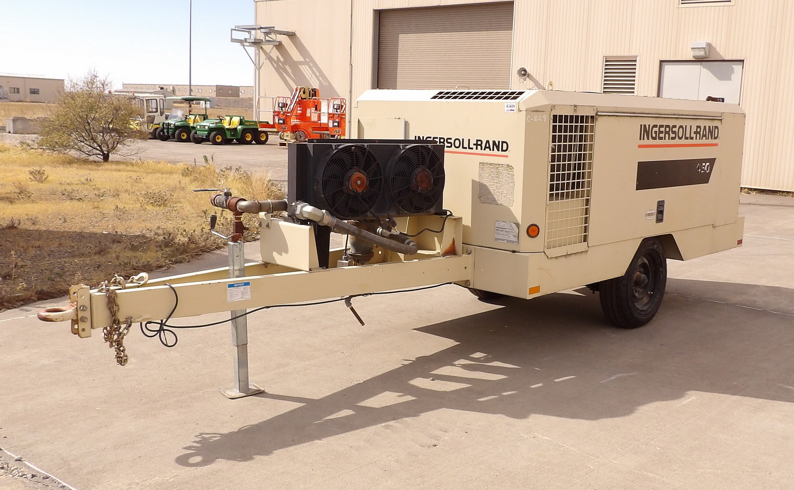 Ingersoll Rand #450, Portable Diesel Air Compressor, trailer mounted, Cummins 5.9L turbo diesel, pintle