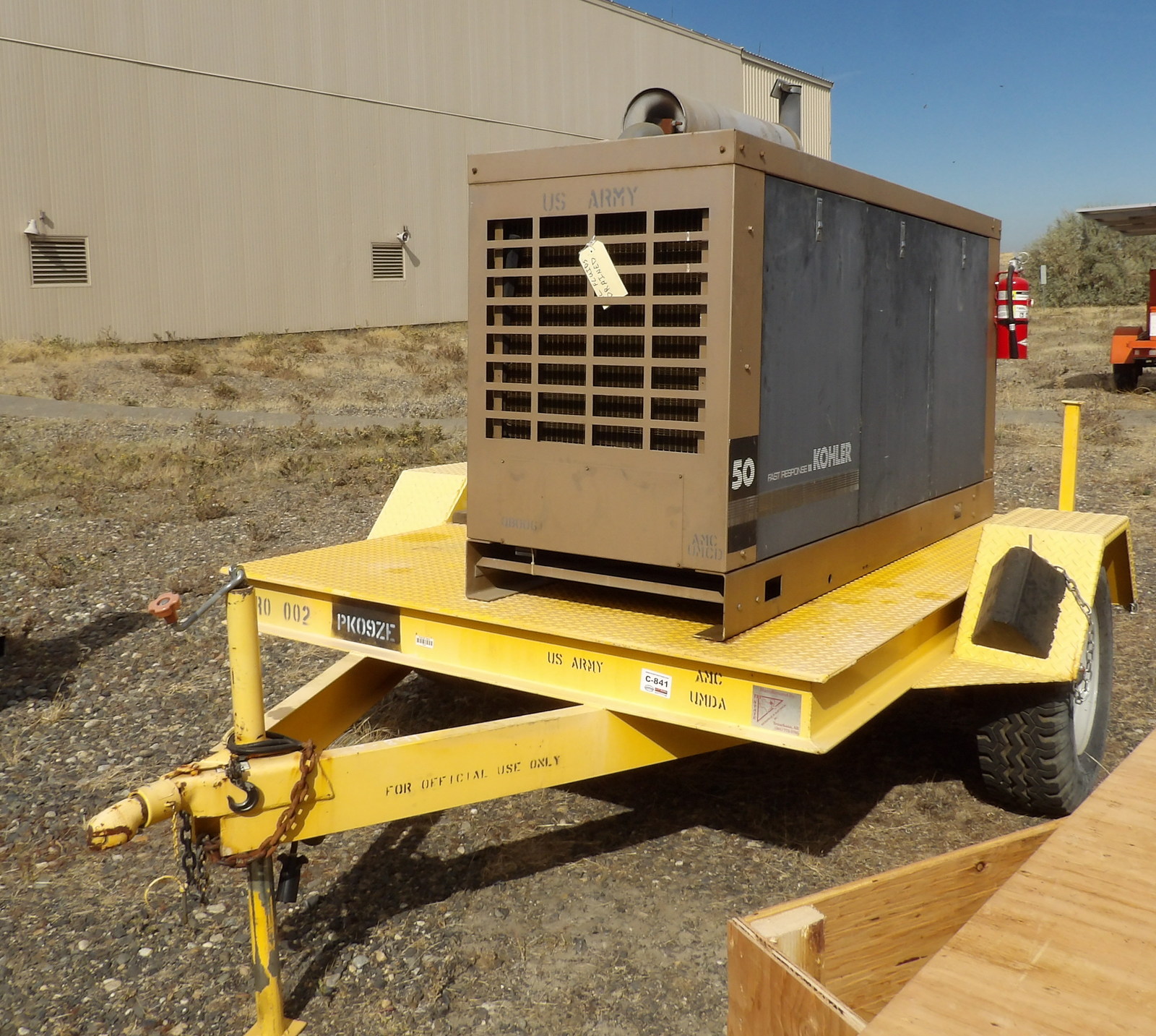 Kohler #50R0-2280, Fast Response II Diesel Generator, trailer mounted, 82 HP @ 1800 RPM Cummins 4-cylinder