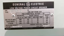 4000 Amp, GENERAL ELECTRIC, AKR-10D-100, 480 Volts, manually operated, drawout, MVT PLUS TRIP LIG