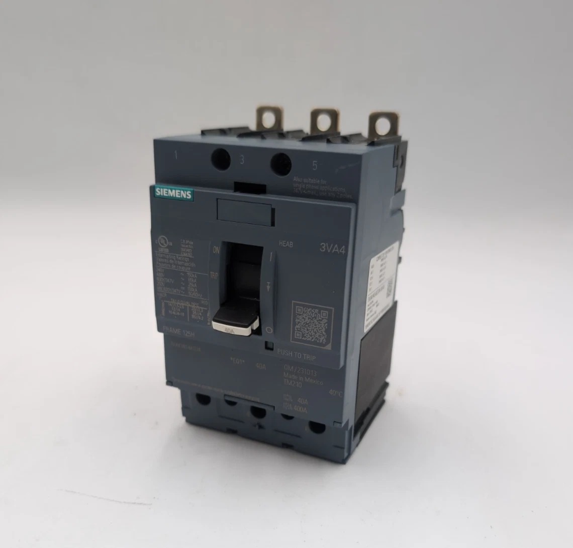40 Amps, Siemens #3VA4140-6ED34-0AA0, Circuit Breaker, 3-Pole, 480 Volts, Bolt-On, NEW